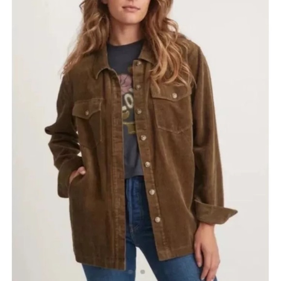 Marine Layer Jemma Overshirt Military Olive Shacket Shirt XS Hemp Organic Cotton - Picture 2 of 9